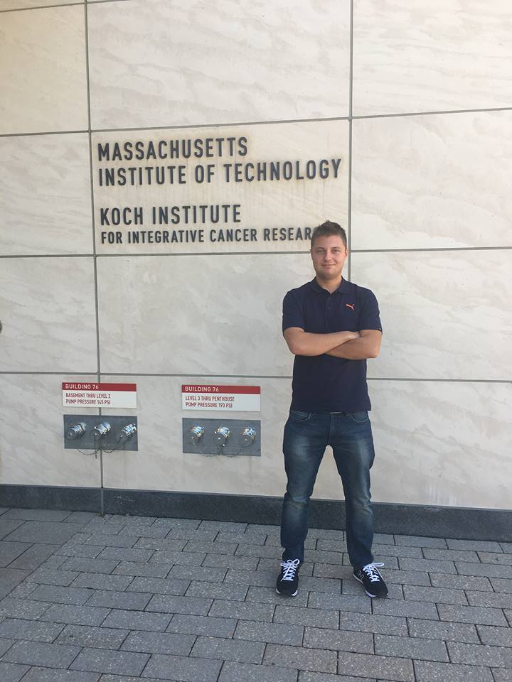 Michał in front of MIT, Boston